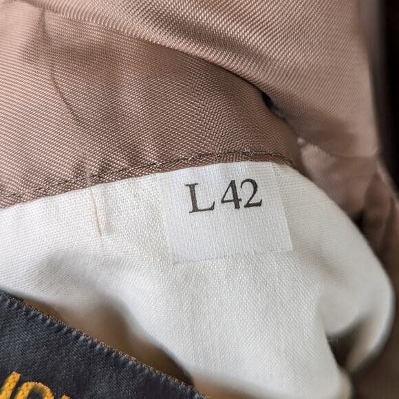 Jones New York 42L Tan Silk Wool Sharkskin Blazer Sport Coat Made in Korea - Picture 6 of 7